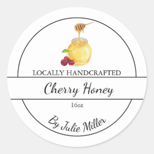 Simple Homemade Cherry infused Honey Label