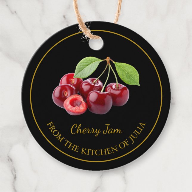 Simple Homemade Cherry Jam Hang Tag (Front)