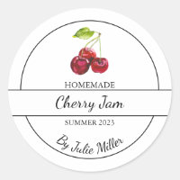 Simple Homemade Cherry Jam Label