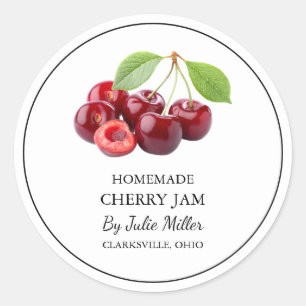Simple Homemade Cherry Jam Label