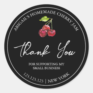 Simple Homemade Cherry Jam Thank You Label