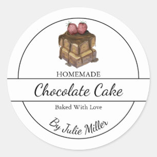 Simple Homemade Chocolate Cake Label