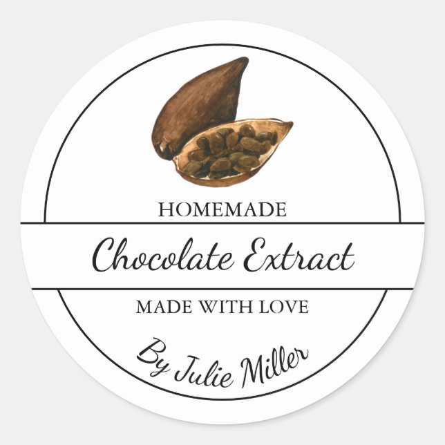 Simple Homemade Chocolate Extract Label (Front)