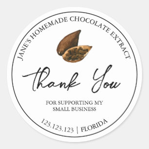 Simple Homemade Chocolate Extract Thank You Label