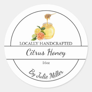 Simple Homemade Citrus infused Honey Label
