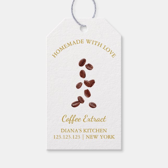 Simple Homemade Coffee Extract Hang Tag l White (Front)