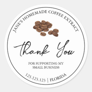 Simple Homemade Coffee Extract Thank You Label