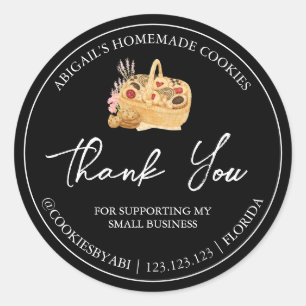 Simple Homemade Cookies Thank You Label