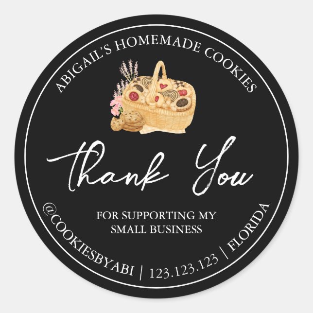 Simple Homemade Cookies Thank You Label (Front)