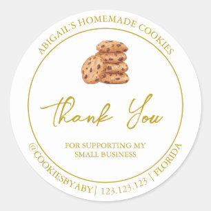 Simple Homemade Cookies Thank You Label