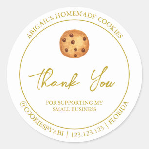 Simple Homemade Cookies Thank You Label