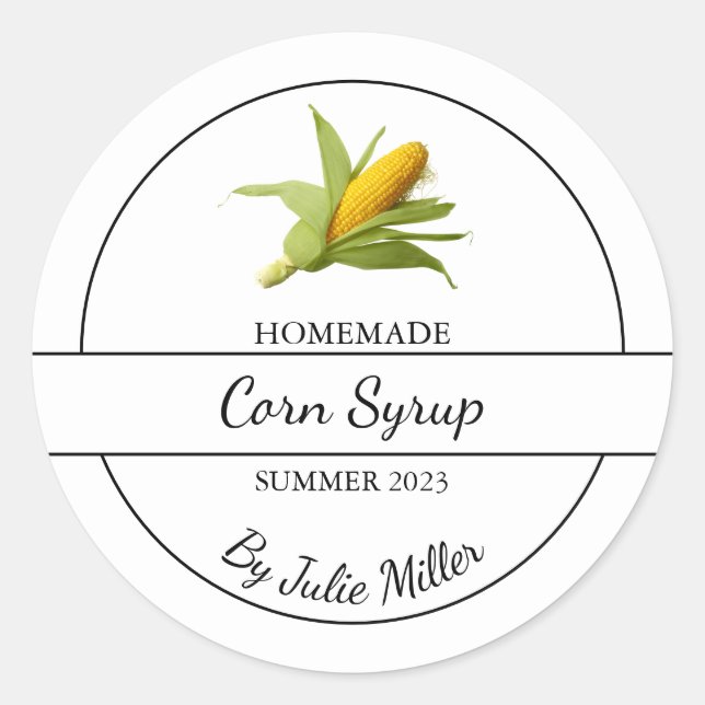 Simple Homemade Corn Syrup Label (Front)