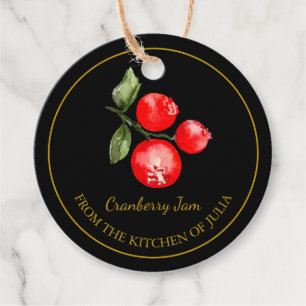 Simple Homemade Cranberry Jam Hang Tag l Black