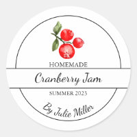 Simple Homemade Cranberry Jam Label