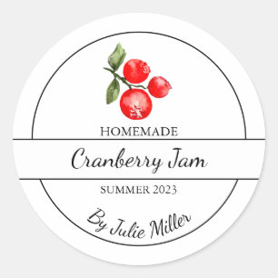 Simple Homemade Cranberry Jam Label