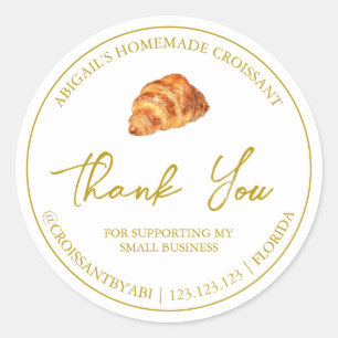 Simple Homemade Croissant Thank You Label