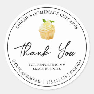 Simple Homemade Cupcake Thank You Label