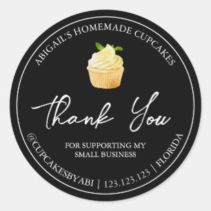 Simple Homemade Cupcake Thank You Label