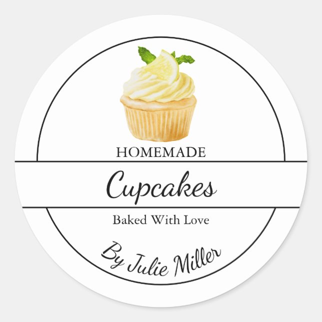 Simple Homemade Cupcakes Label (Front)