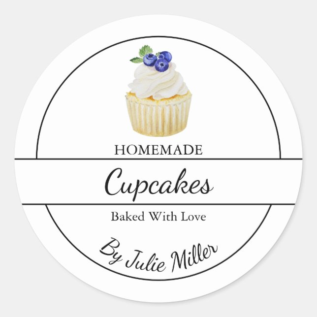 Simple Homemade Cupcakes Label (Front)