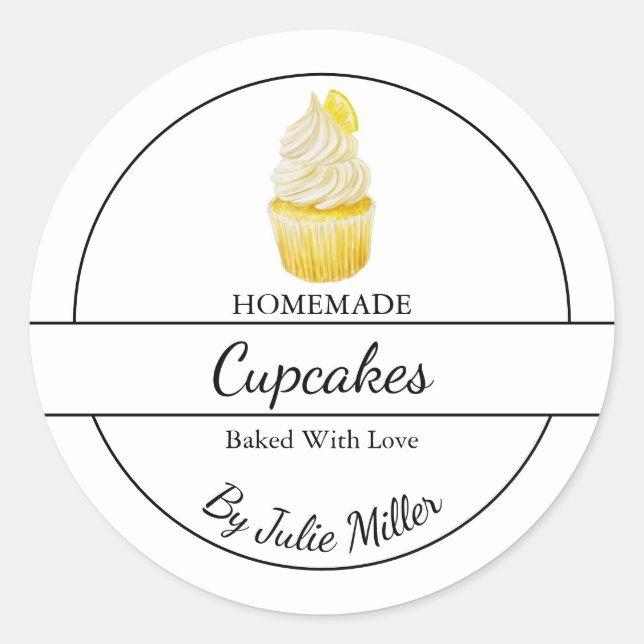 Simple Homemade Cupcakes Label (Front)