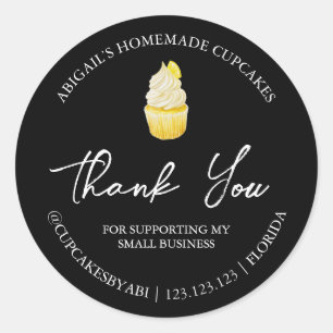 Simple Homemade Cupcakes Thank You Label