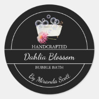 Simple Homemade Dahlia Bubble Bath Label