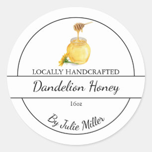 Simple Homemade Dandelion infused Honey Label