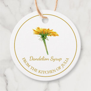 Simple Homemade Dandelion Syrup Hang Tag l White