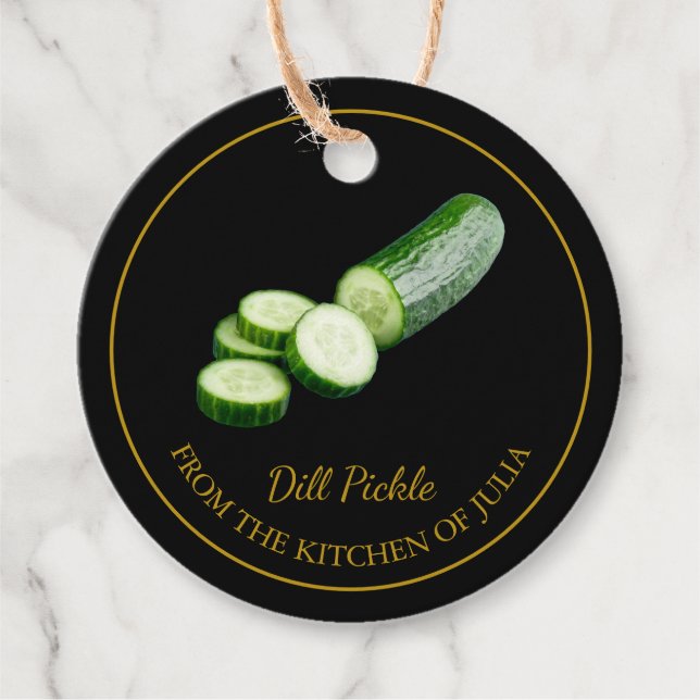 Simple Homemade Dill Pickle Cucumber Hang Tag (Front)