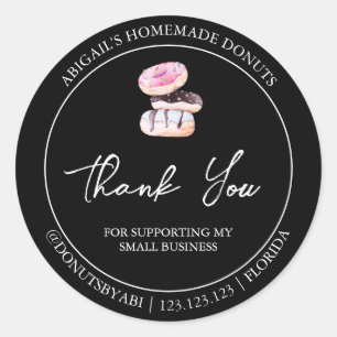 Simple Homemade Doughnut Thank You Label