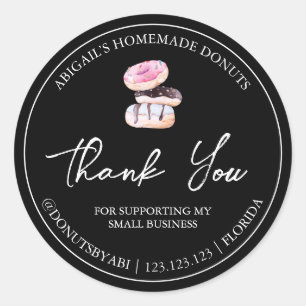 Simple Homemade Doughnut Thank You Label