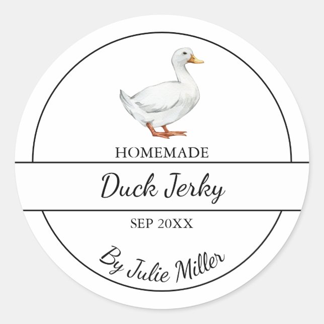 Simple Homemade Duck Jerky Label (Front)