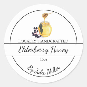 Simple Homemade Elderberry infused Honey Label