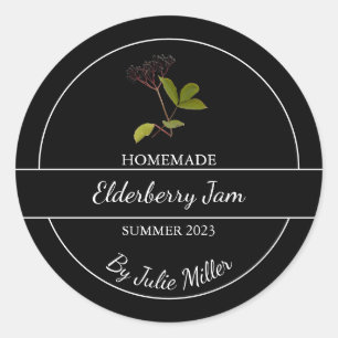 Simple Homemade Elderberry Jam Label