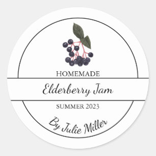 Simple Homemade Elderberry Jam Label