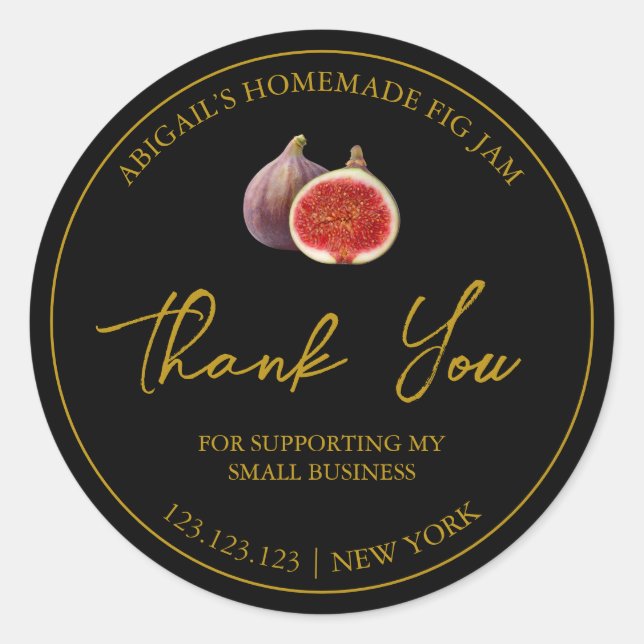 Simple Homemade Fig Jam Thank You Label (Front)