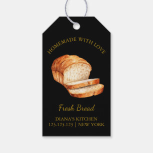 Simple Homemade Fresh Bread Hang Tag   Black