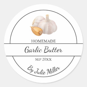 Simple Homemade Garlic Butter Label