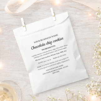 Simple Homemade Goods Cottage Law Ingredient Favour Bag