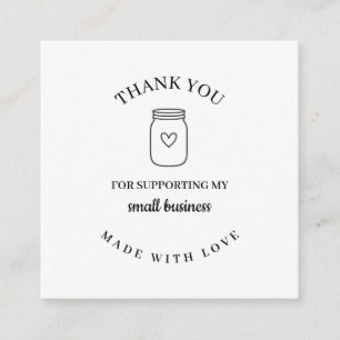 Simple Homemade Goods Cottage Thank You Enclosure Card