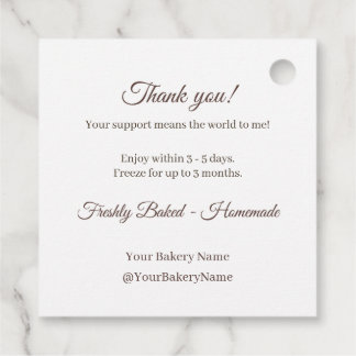 Simple Homemade Goods Ingredient Label