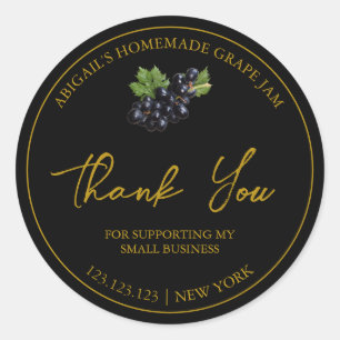 Simple Homemade Grape Jam Thank You Label