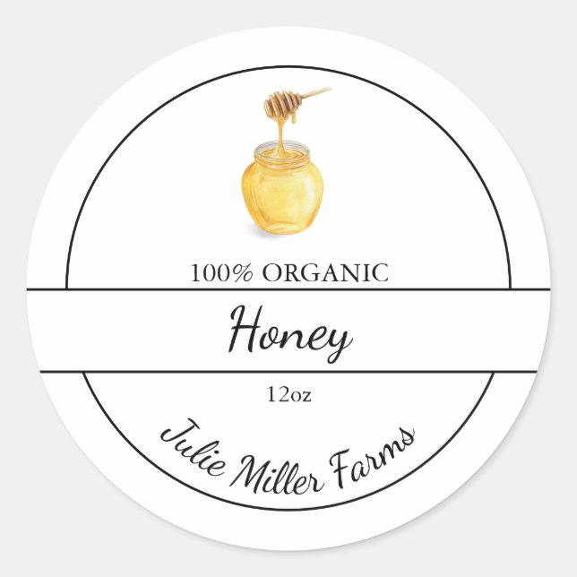 Simple Homemade Honey Label (Front)