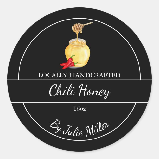 Simple Homemade Hot Chili infused Honey Label (Front)