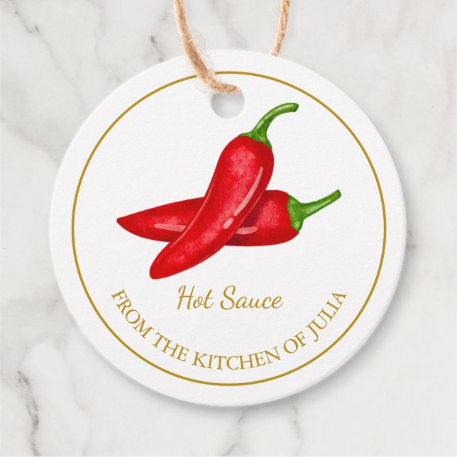Simple Homemade Hot Chili Sauce Hang Tag (Front)