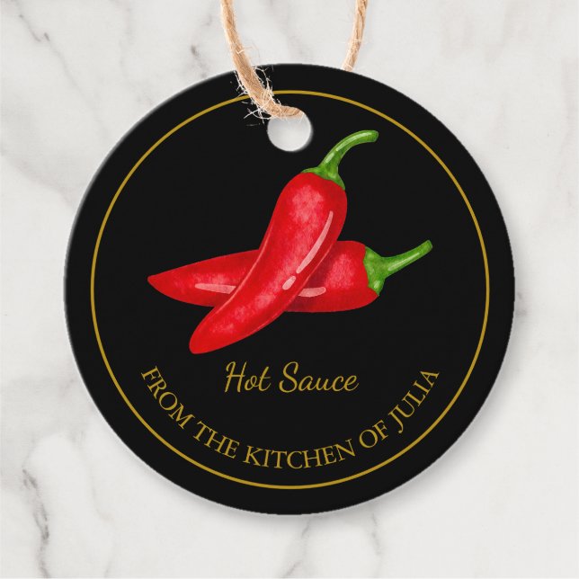 Simple Homemade Hot Chili Sauce Hang Tag (Front)