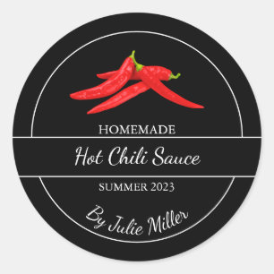 Simple Homemade Hot Chili Sauce Label