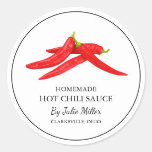 Simple Homemade Hot Chili Sauce Label