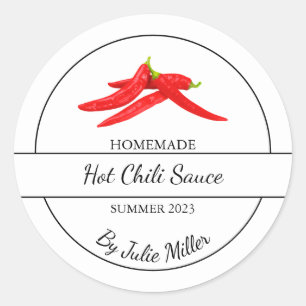 Simple Homemade Hot Chili Sauce Label